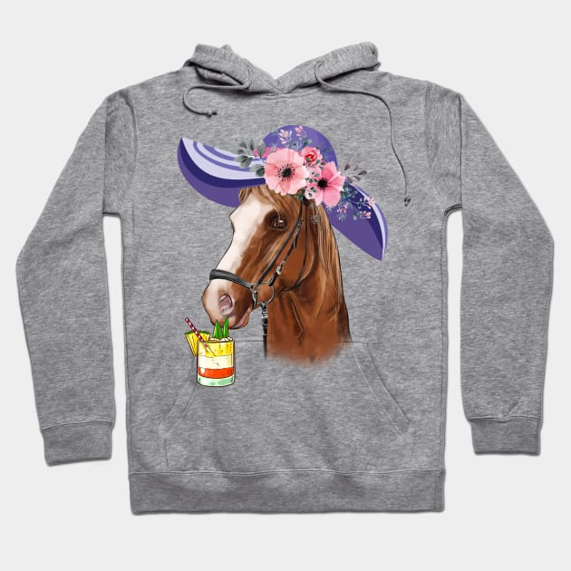 Funny Horse Racing Kentucky Party Hoodie by JoanaArtStore